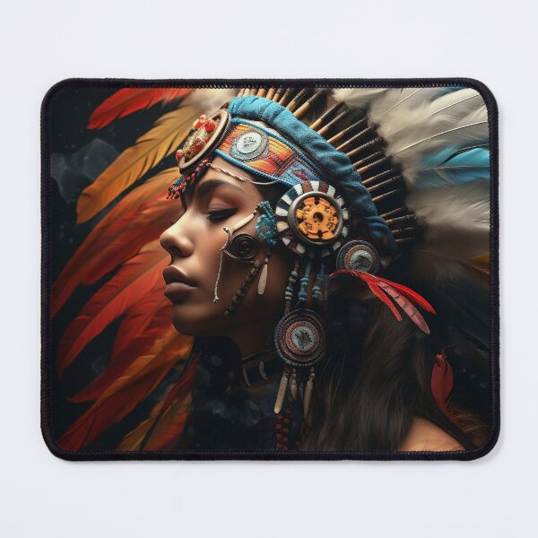 Item preview, Vibrant color Indian head dress digital print designed and sold by dcrc.