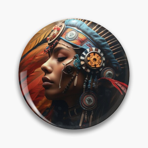 Item preview, Vibrant color Indian head dress digital print designed and sold by dcrc.