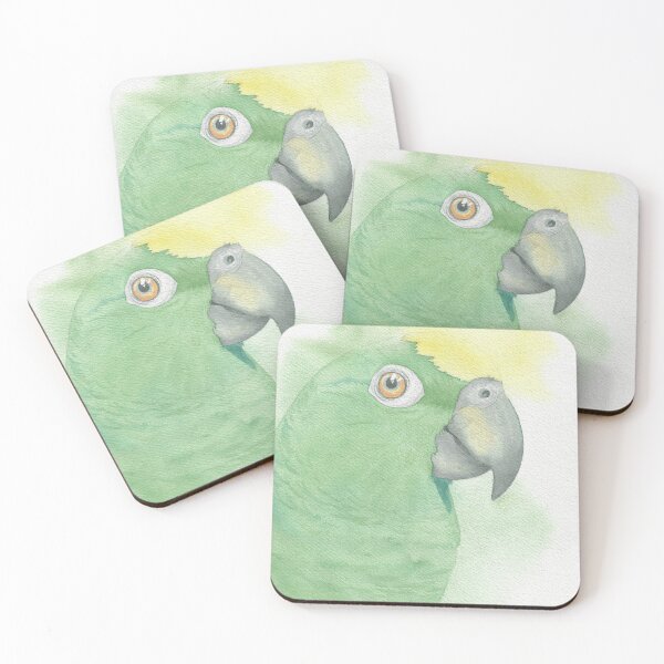 Item preview, yellow-crowned amazon watercolor portrait designed and sold by L'Atelier Oranjade.