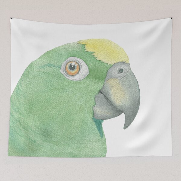 Item preview, yellow-crowned amazon watercolor portrait 2 designed and sold by L'Atelier Oranjade.