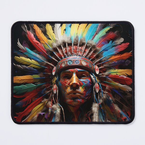 Item preview, Vibrant color Indian head dress digital print designed and sold by dcrc.