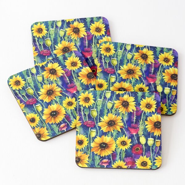 Item preview, Field of sunflower and poppys designed and sold by Bthismoment.