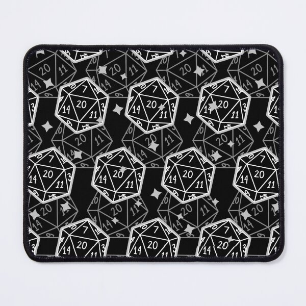 Item preview, D&D D20 Dice Pattern Black & White designed and sold by sunburstrpg.