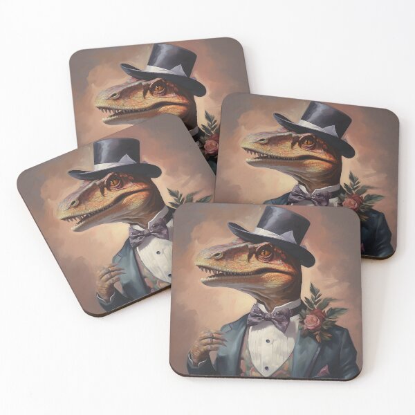 Item preview, Dapper Dinosaur Portrait Art designed and sold by ConfettiSkyArt.