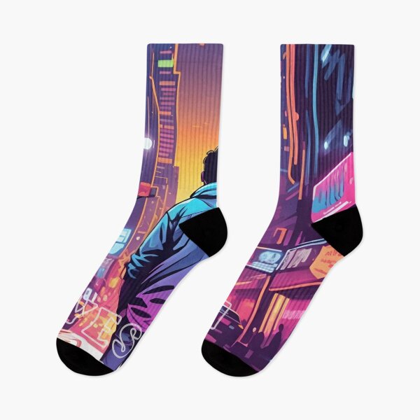 Item preview, Neon Nights & Single Vibes: Urban Solitude in City Lights designed and sold by ElLocoMus.