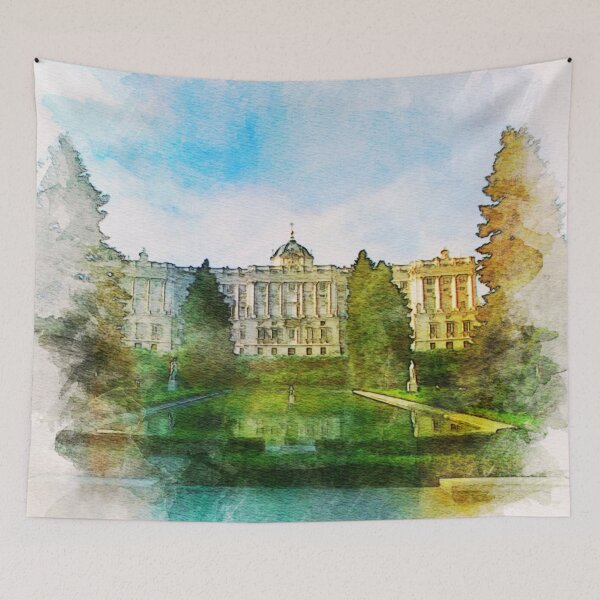 Item preview, A Watercolor Design of the Royal Palace of Madrid in Madrid - Spain designed and sold by Sketch-Shack.