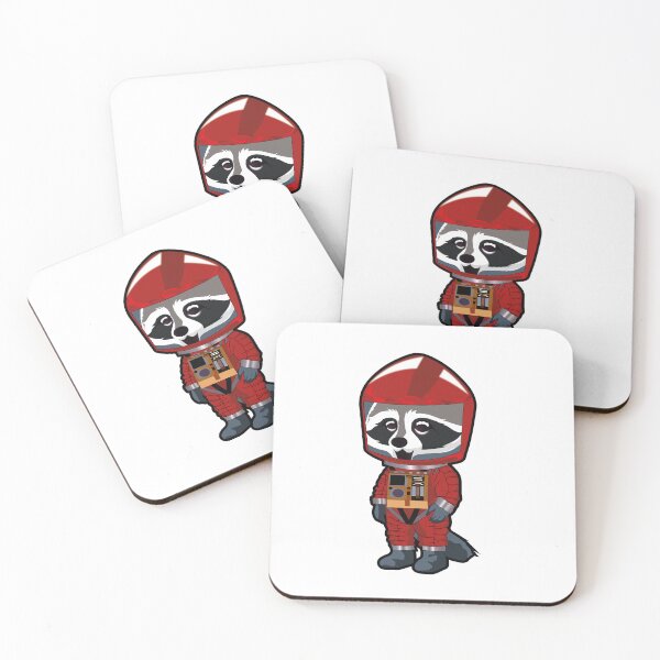 Item preview, space odyssey raccoon RED designed and sold by eruART.