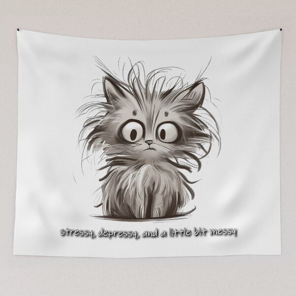 Item preview, Stressy Depressy Messy Cat #2 designed and sold by acdougla17.