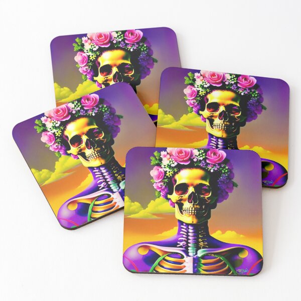 Item preview, Trippy Dreams - Death Flowers Psychedelic Skeleton Art 8 designed and sold by Benito Del Ray.
