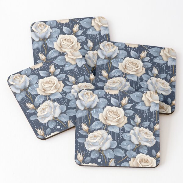 Item preview, Rain-Kissed Elegance: White Roses Amidst a Gentle Shower designed and sold by SweetRepeat.