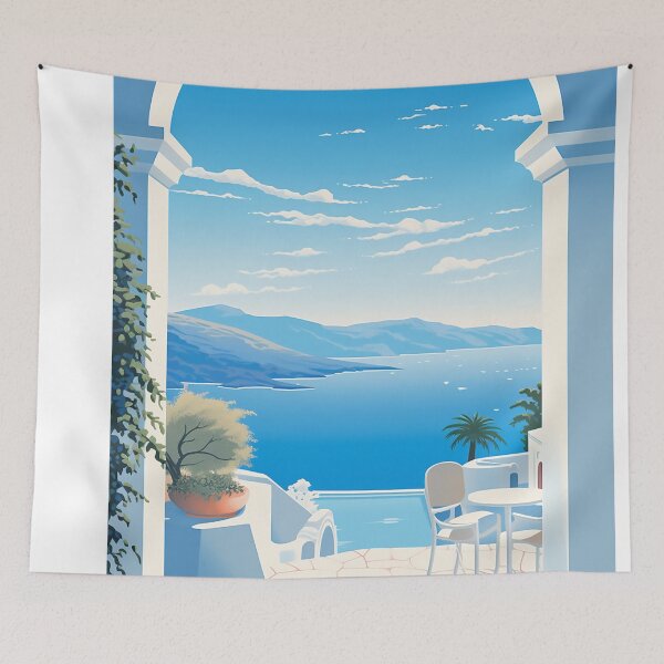 Item preview, Minimalist flat design beautiful landscape designed and sold by WallWhimsyWorks.