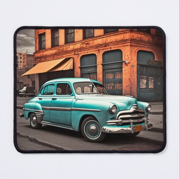 Item preview, Classic Retro Car in Vintage Town Setting - Nostalgic Artwork designed and sold by UmutK.