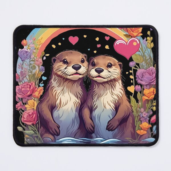 Item preview, Otterly in Love: A Heartfelt Embrace in Nature's Rainbow designed and sold by ElLocoMus.