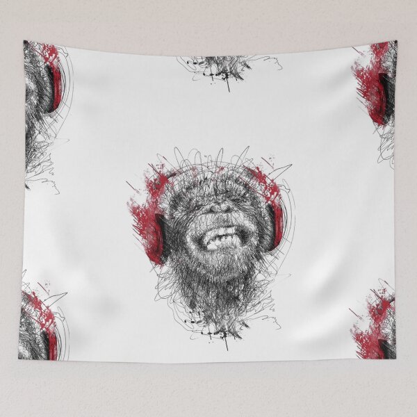 Item preview, Musical monkey color scribbles designed and sold by Scribbles Aboo.