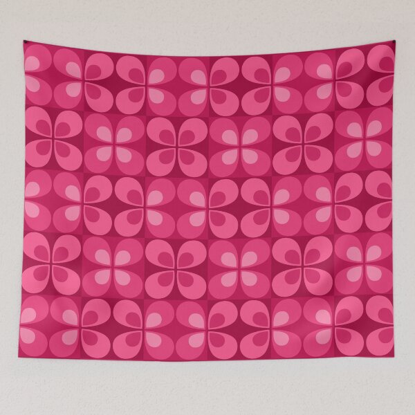 Item preview, Teardrop Flower Tiles // Raspberry designed and sold by The Wellington Boot.