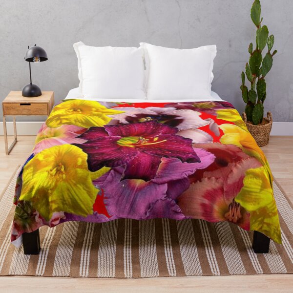 Item preview, MIXED DAY LILY FLOWERS GARDEN RED ART designed and sold by sharlesart.