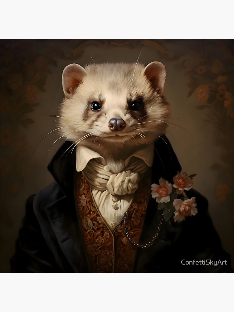 Painting of a Cute Ferret Looking Directly at You Leggings for