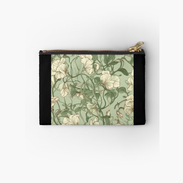 Item preview, Watercolour Art Nouveau Inspired Ivory Sweetpea Flowers Pattern designed and sold by DarlaEdnaFleur.