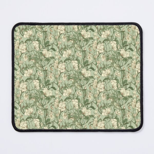 Item preview, Watercolour Art Nouveau Inspired Ivory Sweetpea Flowers Pattern designed and sold by DarlaEdnaFleur.