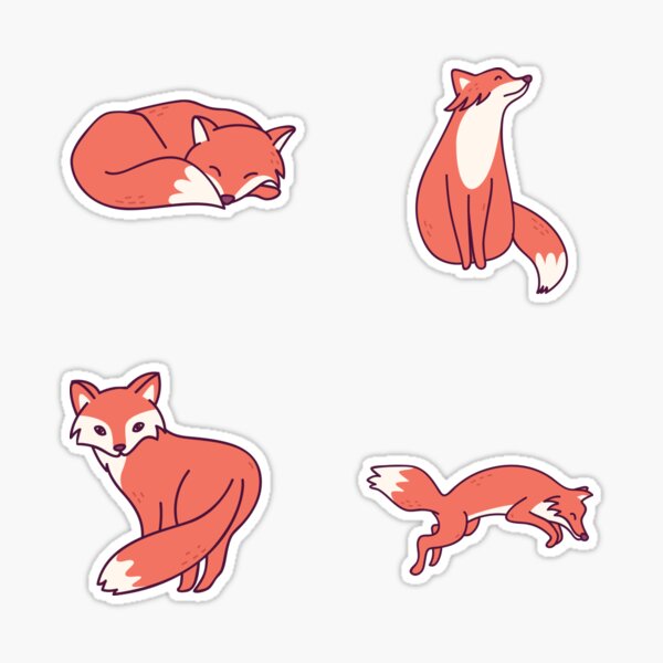 Kawaii Fox Pack Sticker for Sale by Realizey