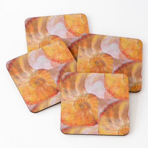 Item preview, Modern Orange Nautilus Shell Seashell Art designed and sold by Sharon Cummings Art.