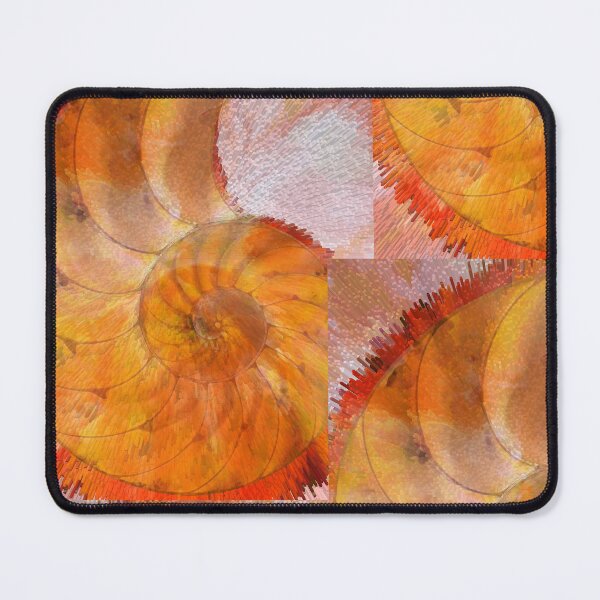 Item preview, Modern Orange Nautilus Shell Seashell Art designed and sold by Sharon Cummings Art.
