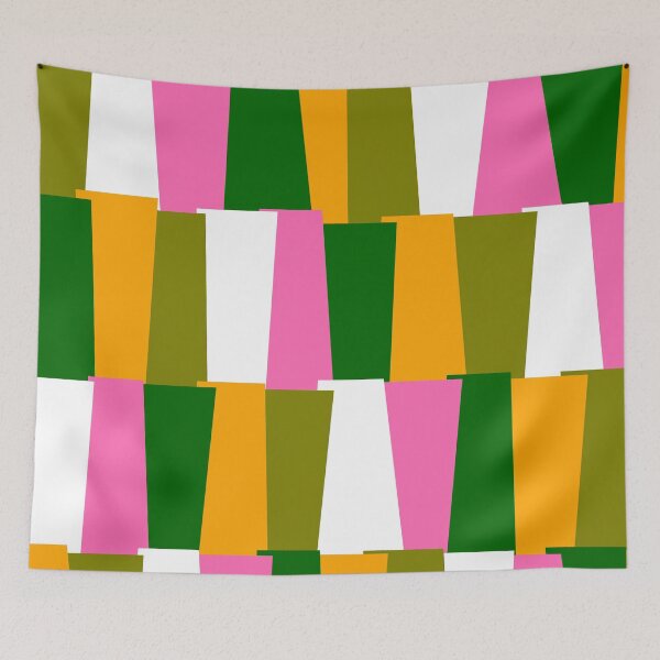 Item preview, Modern Scandinavian Patchwork Quilts in Hot Pink, Orange and Green designed and sold by Deutschic.