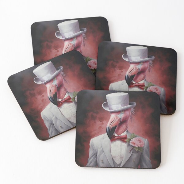 Item preview, Dapper Flamingo Portrait Art designed and sold by ConfettiSkyArt.