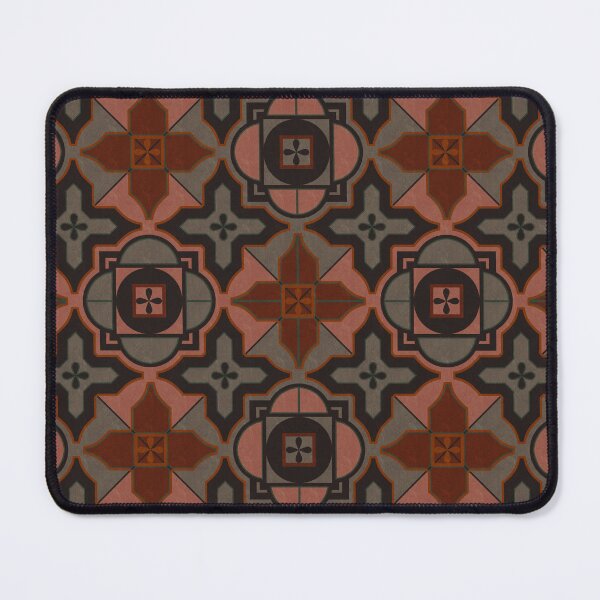 Item preview, Muted Gray Acorn Brown Arabesque Style Tile Pattern designed and sold by CheriesArt.