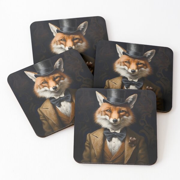 Item preview, Dapper Fox Portrait Art designed and sold by ConfettiSkyArt.
