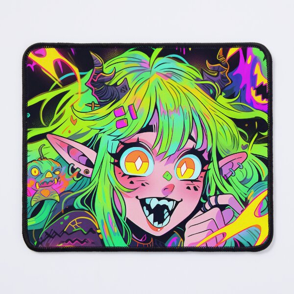 Item preview, Cute Wacky Green Demon Anime Girl designed and sold by bubblegoth.
