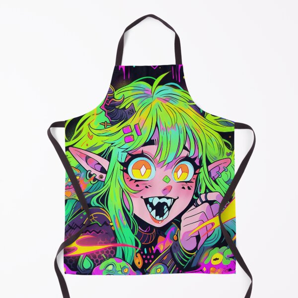 Item preview, Cute Wacky Green Demon Anime Girl designed and sold by bubblegoth.