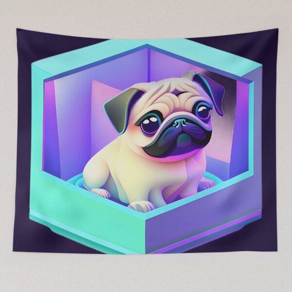 Item preview, Vaporwave pug designed and sold by Snorter.