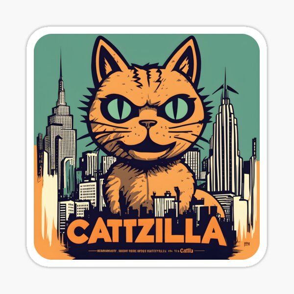 Vista previa del artículo con la obra «Catzilla», diseñado y vendido por isurudinushaper.