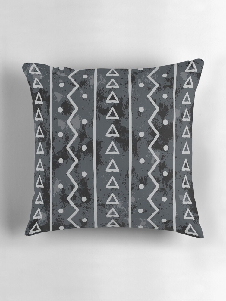Thumbnail 3 of 4, Pillow, Arrow Mud Cloth Pattern Black and Gray designed and sold by tonymagnerart.