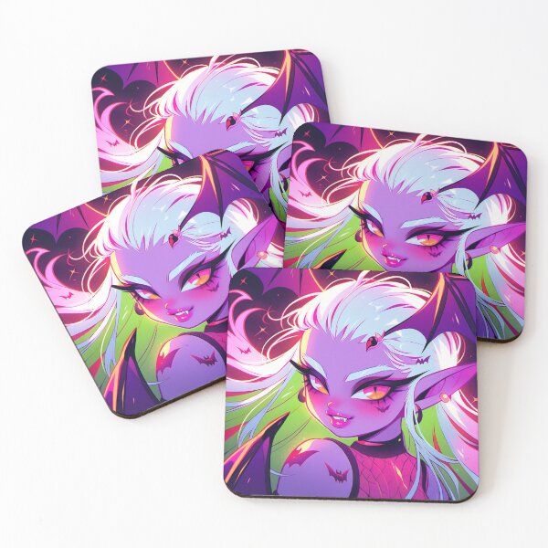 Item preview, Cute Purple Bat Wing Succubus Anime Girl designed and sold by bubblegoth.