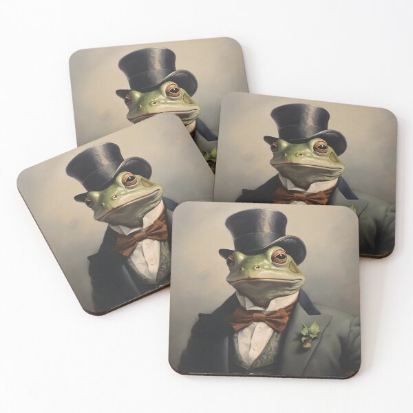 Item preview, Dapper Frog Portrait Art designed and sold by ConfettiSkyArt.