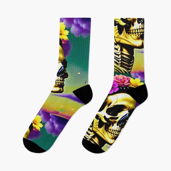Artikelvorschau, Trippy Dreams - Floral Bloom Psychedelic Skeleton Art 17 entworfen und verkauft von Benito Del Ray.