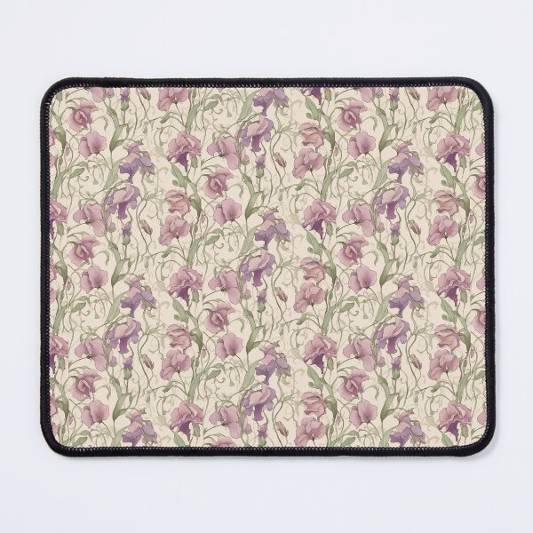 Item preview, Watercolour Art Nouveau Inspired Pale Pink and Purple Sweetpea Flowers Pattern designed and sold by DarlaEdnaFleur.