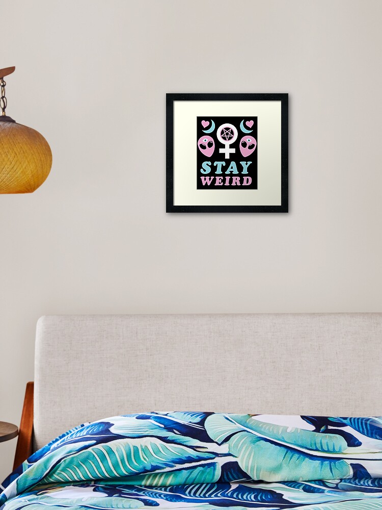 Pastel Goth Stay Weird Creepy Cute Alien Framed Art Print