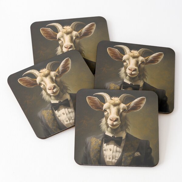 Item preview, Dapper Goat Portrait Art designed and sold by ConfettiSkyArt.