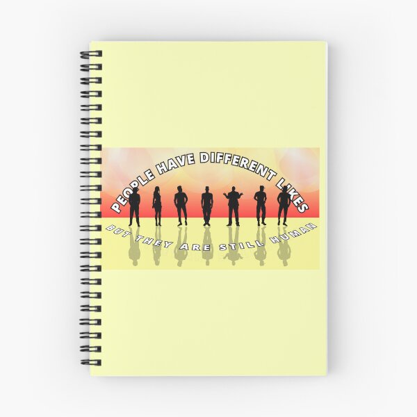 Item preview, People have different likes, but they are still human - seven black silhouettes of people on the red and smoked background designed and sold by SplashTastic.