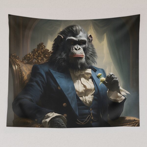 Item preview, Dapper Gorilla Portrait Art designed and sold by ConfettiSkyArt.