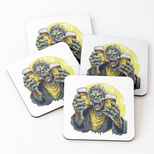 Item preview, drunk cartoon zombies enjoying beer on halloween designed and sold by torapril .pod@gmail.com.