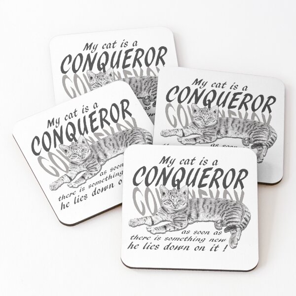 Item preview, Conquering cat - graphite version, text in english designed and sold by SylvieG18.