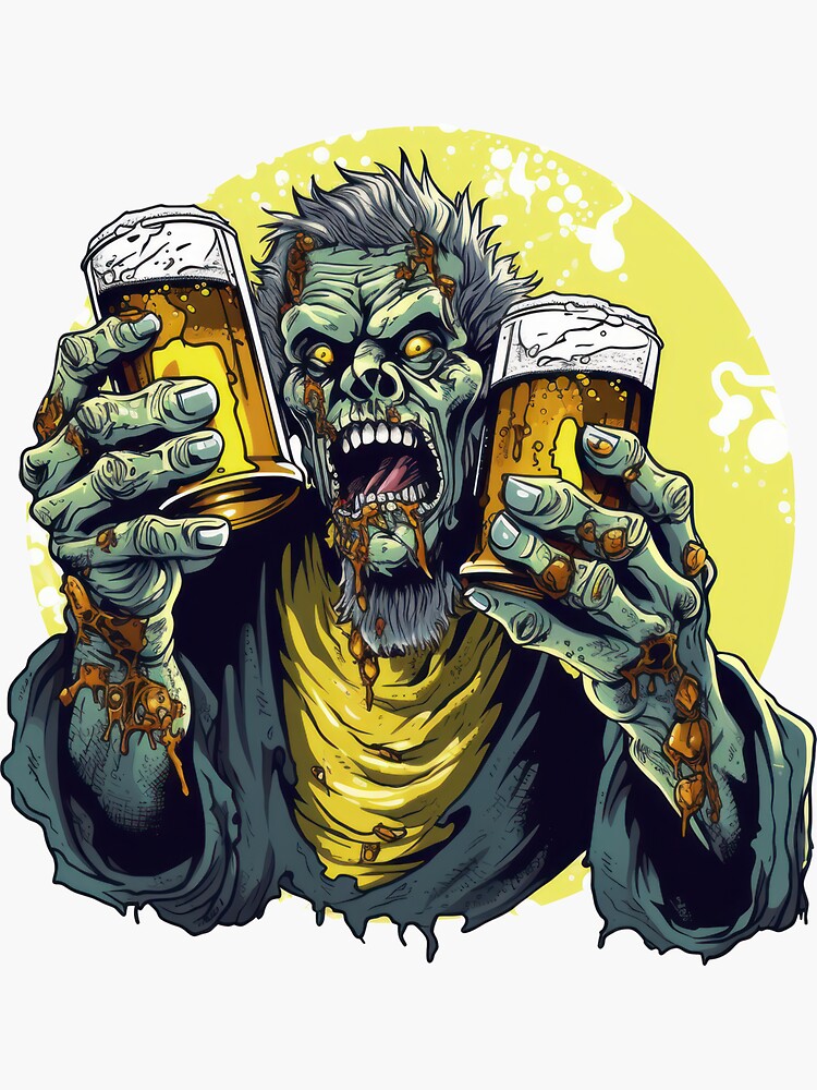 Zombie Brew Beer Can Glass, Zombie Beer Glass, Zombie Glass, Halloween Glass