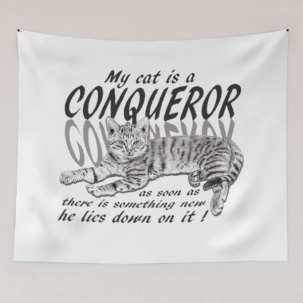 Item preview, Conquering cat - graphite version, text in english designed and sold by SylvieG18.