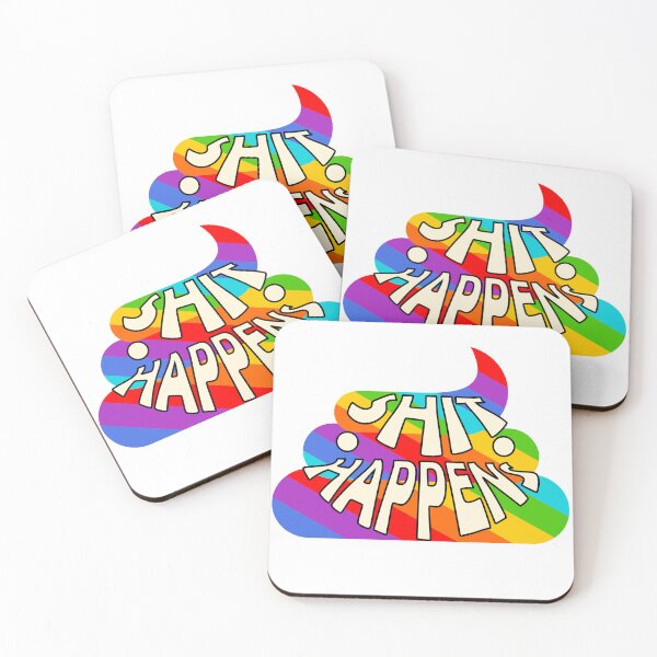 Item preview, Shit Happens with Rainbow Funny Poop Design designed and sold by aweartome.