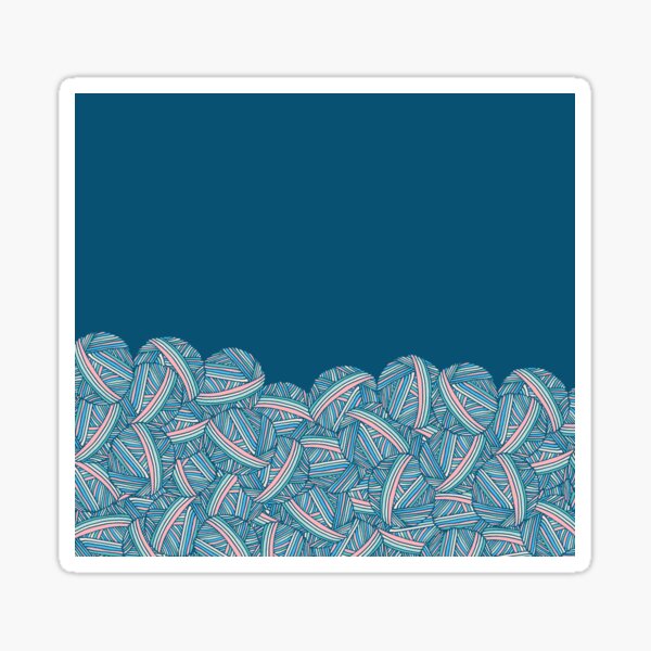 Piles of Pretty Teal Yarn Balls for Luscious Leggings Collection by Kristin Omdahl Sticker