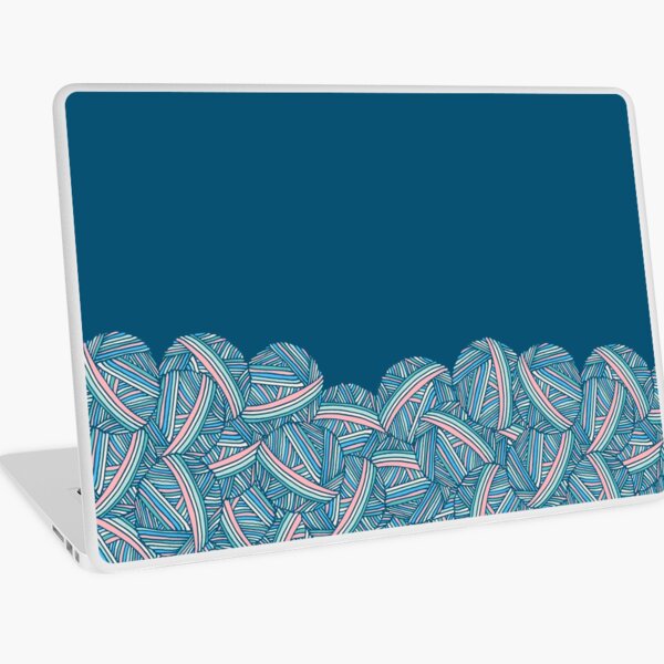 Piles of Pretty Teal Yarn Balls for Luscious Leggings Collection by Kristin Omdahl Laptop Skin